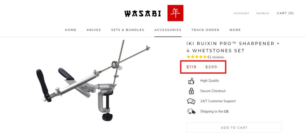 Iki Ruixin Pro price on wasabi-knives.com