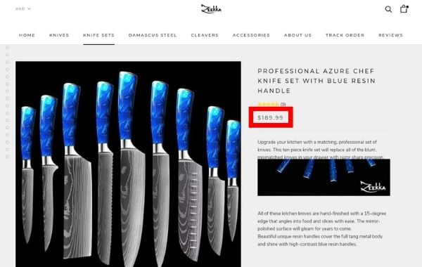 Zeekka Knives has the same knife set
