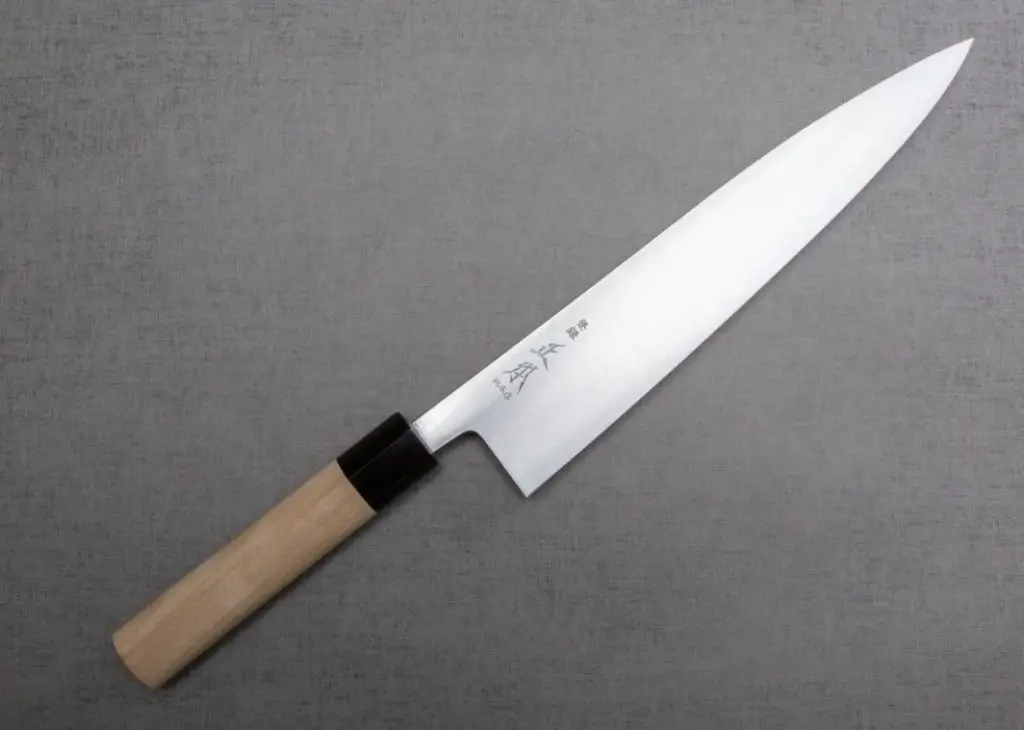 Masamoto KS Honkasumi Gyokuhaku-ko Buffalo Tsuba Japanese Chef's Gyuto Knife 240mm KS3124