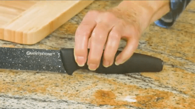 Granite stone knives handle