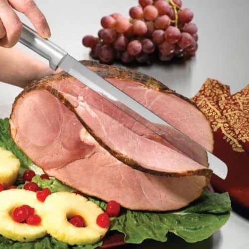 Rada Cutlery - W211 Rada Cutlery Ham Slicer Knife Stainless Blade Steel Resin Made in The USA, 13-7/8 Inches, Black handle
