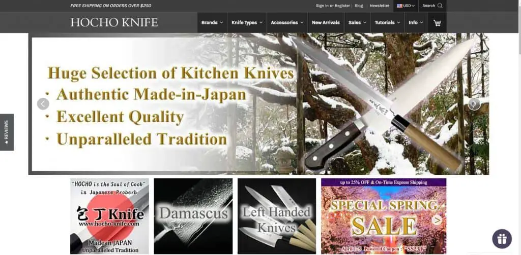 Hocho knife online store for Japanese knives